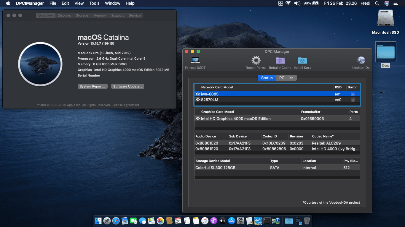 Success Hackintosh macOS Catalina 10.15.7 Build 19H15 in Lenovo Thinkpad T430